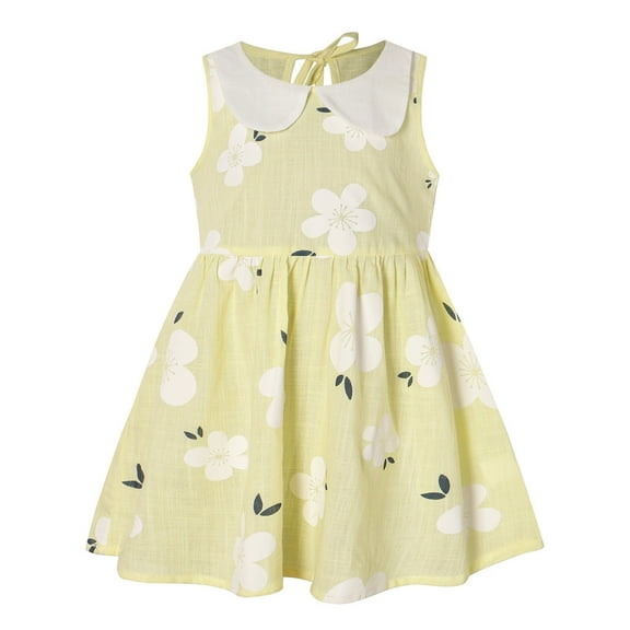 Utoimkio Toddler Baby Girl Summer Outfits Overalls Floral Print Party Dress Summer Casual Princess Dresses
