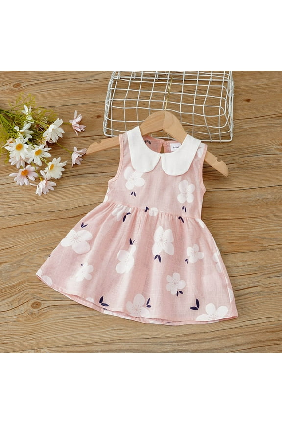 Toddler Girl Dresses Sleeveless Princess Dresses for Girls Infant Toddler Girls Floral Dress