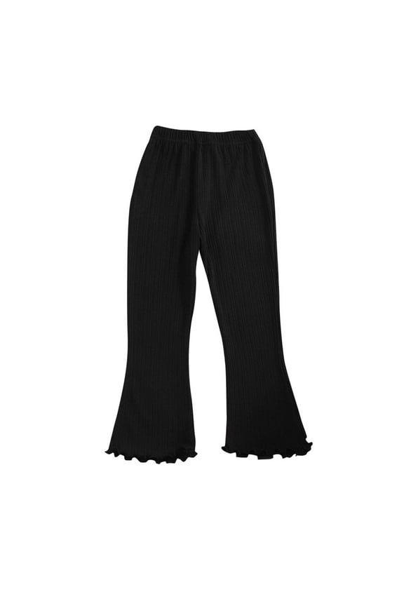 Toddler Girls Flared Pants Ruffle Yoga Leggings Elastic Waisted Bell Bottoms Size 2-13T