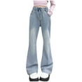 thumbnail image 1 of Utoimkio Toddler Girls Pull On Cargo Denim Pants Casual Loose Wide Leg Lounge Pants Size 5-15T, 1 of 5