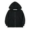 thumbnail image 1 of Utoimkio Toddler Kid Boy Girls Full Zipper Hooded Sweatshirts Solid Color Long Sleeve Jackets Fall Winter Blouses for Kids 2-10 Years, 1 of 5
