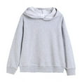 thumbnail image 1 of Utoimkio Toddler Kid Boy Girls Long Sleeve Hooded Sweatshirts Pullover Solid Color Top Fall Blouses for Kids, 1 of 3