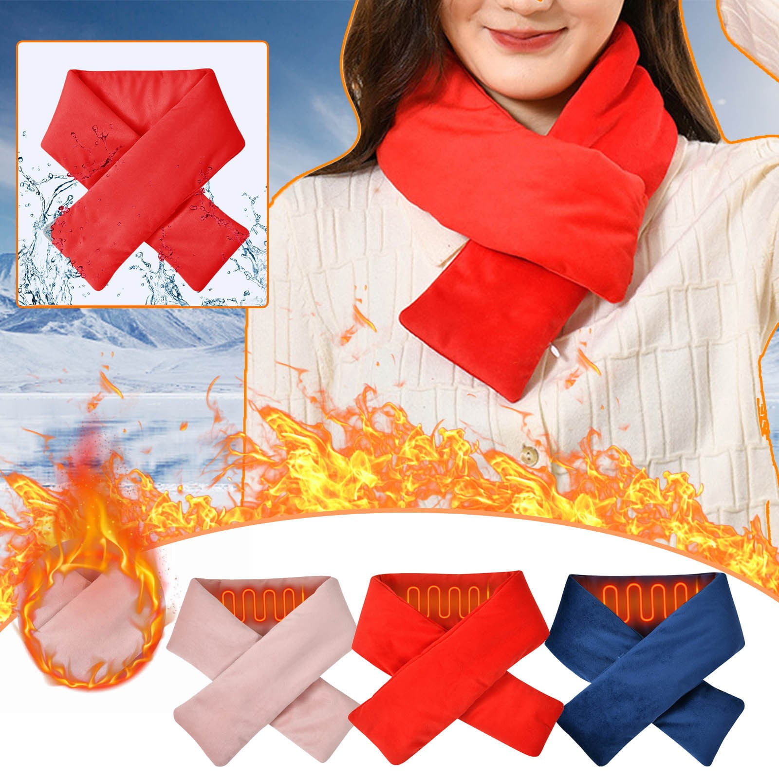 Utoimkio USB Heated Scarf Rechargeable Neck Heating Pad Warmer Winter