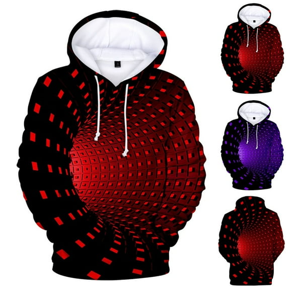 Utoimkio Unisex 3D Digital Print Hoodies Pullover Sweatshirts Long Sleeve Crewneck Sweatshirts Casual Loose Pullover Blouse Tops for Women & Men with Pockets