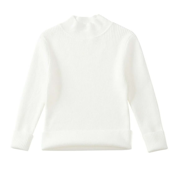 Utoimkio Unisex Kids Solid Cotton Basic T-Shirt Long Sleeve Pullover Sweatshirts Toddler Baby Turtleneck Long Sleeve Shirts Tops for Kids