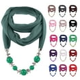 thumbnail image 1 of Utoimkio Vintage Ethnic Style Women's Scarf Crystal Bead Pendant Necklace Scarf Jewelry Accessory Soft Infinity Scarves for Women, 1 of 2