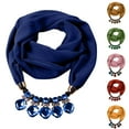 thumbnail image 1 of Utoimkio Vintage Ethnic Style Women's Scarf Crystal Bead Pendant Necklace Scarf Jewelry Accessory Soft Infinity Scarves for Women, 1 of 2