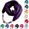 thumbnail image 1 of Utoimkio Vintage Ethnic Style Women's Scarf Crystal Bead Pendant Necklace Scarf Jewelry Accessory Soft Infinity Scarves for Women, 1 of 2