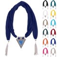 thumbnail image 1 of Utoimkio Vintage Ethnic Style Women's Scarf Crystal Bead Pendant Necklace Scarf Jewelry Accessory Soft Infinity Scarves for Women, 1 of 2