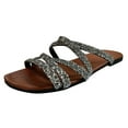 thumbnail image 1 of Utoimkio Wedge Sandals for Women Dressy Women's Sandals Flip Flops Beach Slippers Summer Rhinestones Flat Shoes, 1 of 5