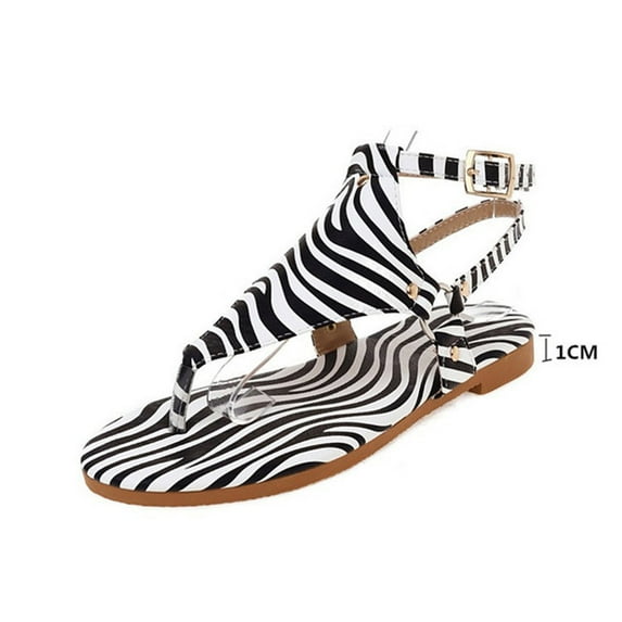 Utoimkio Wedge Sandals for Women Wide Width Ladies Flat Sandals Herringbone Snakeskin Print Roman Shoes Ladies Beach