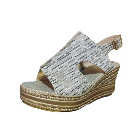 Utoimkio Wedge Sandals for Women Wide Width Sandals for Women Dressy Summer Womens Slingback Open Toe Wedges High Heels Beach Sandals