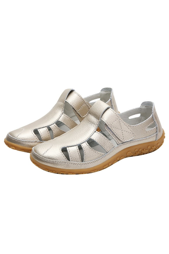 Wedge Sandals for Women Wide Width Women's Summer Leather Sandals Comfortable Soft Soled Mom Shoes Paste Casual Shoes