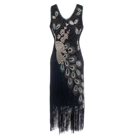 VerPetridure Women Dresses Plus Size Plus Size Vintage 1920s Flapper Tassel Great Evening Party Dress