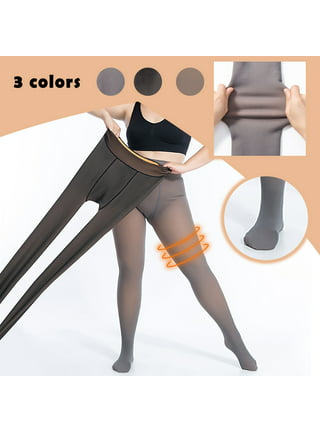 WAKUNA 2 Pairs Women's 100D Fleece Lined Tights Thermal NUDE Size M/L