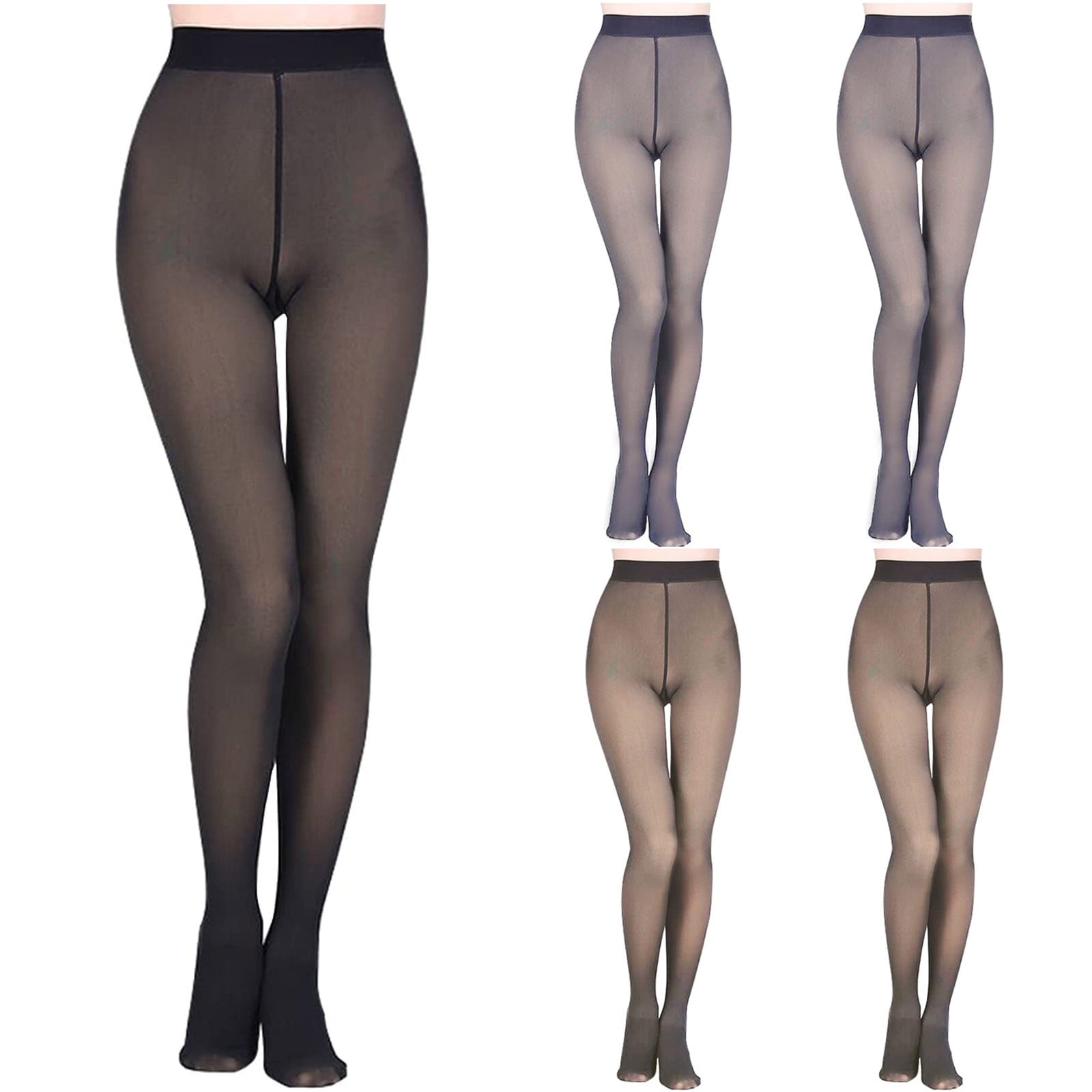 Utoimkio Women Warm Translucent Pantyhose Fleece Lined Tights Warm Thin