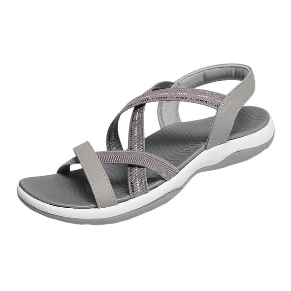 Utoimkio Women's Arch Support Strappy Sandals Casual Open Toe Walking Shoes