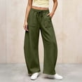 thumbnail image 1 of Utoimkio Women's Barrel Sweatpants Drawstring Elastic High Waist Patch Pocket Oversized Loose Trousers with Side Pockets for Daily Lounging, 1 of 8