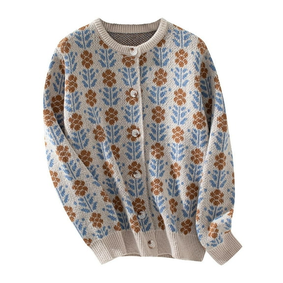 Utoimkio Women's Button Down Cardigan Sweater Long Sleeve Ribbed Knit Casual Slim Fitted Sweater Jackets for Women