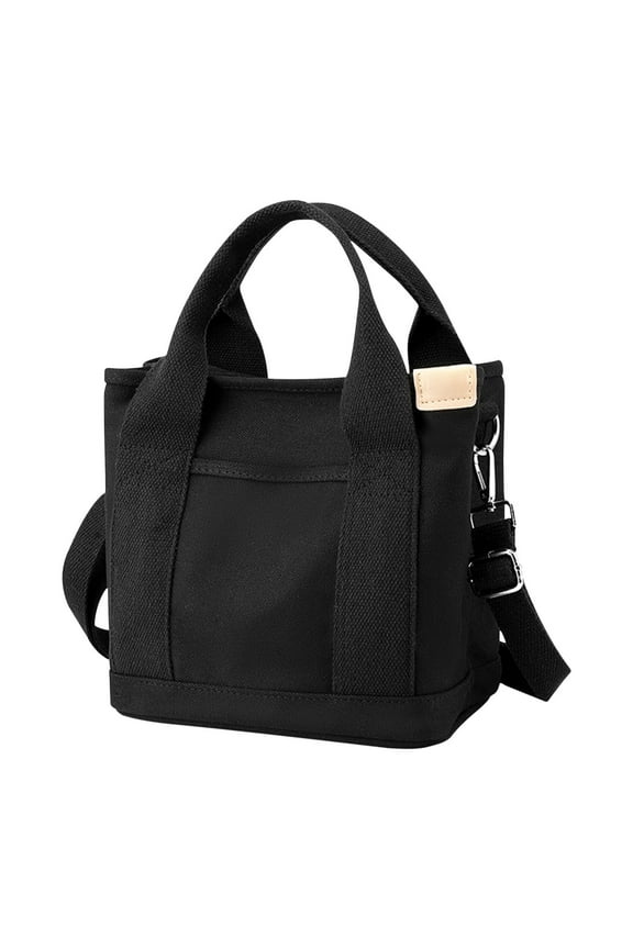 Utoimkio Women’s Canvas Tote Crossbody with Shoulder Strap, Black