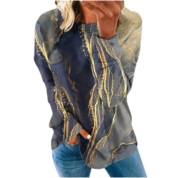 Utoimkio Women's Casual Crewneck Sweatshirts Long Sleeve Loose Color Block Pullover Tops Fall Pullover Sweatshirts Tops Shirts