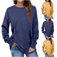 thumbnail image 1 of Utoimkio Women's Casual Crewneck Sweatshirts Long Sleeve Loose Solid Pullover Tops Fall Pullover Sweatshirts Tops Shirts, 1 of 1