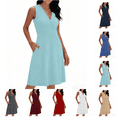 thumbnail image 1 of Utoimkio Women's Casual Nightgowns Sleeveless V Neck Sleep Dress Summer Soft Comfy Night Dresses Solid Color Lounge Sleepwear Size S-XXL, 1 of 8