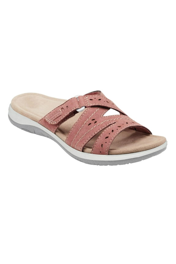 Women's Comfort Leather Slides Lightweight Flat Sandals Cute Slip On Casual Walking Slippers