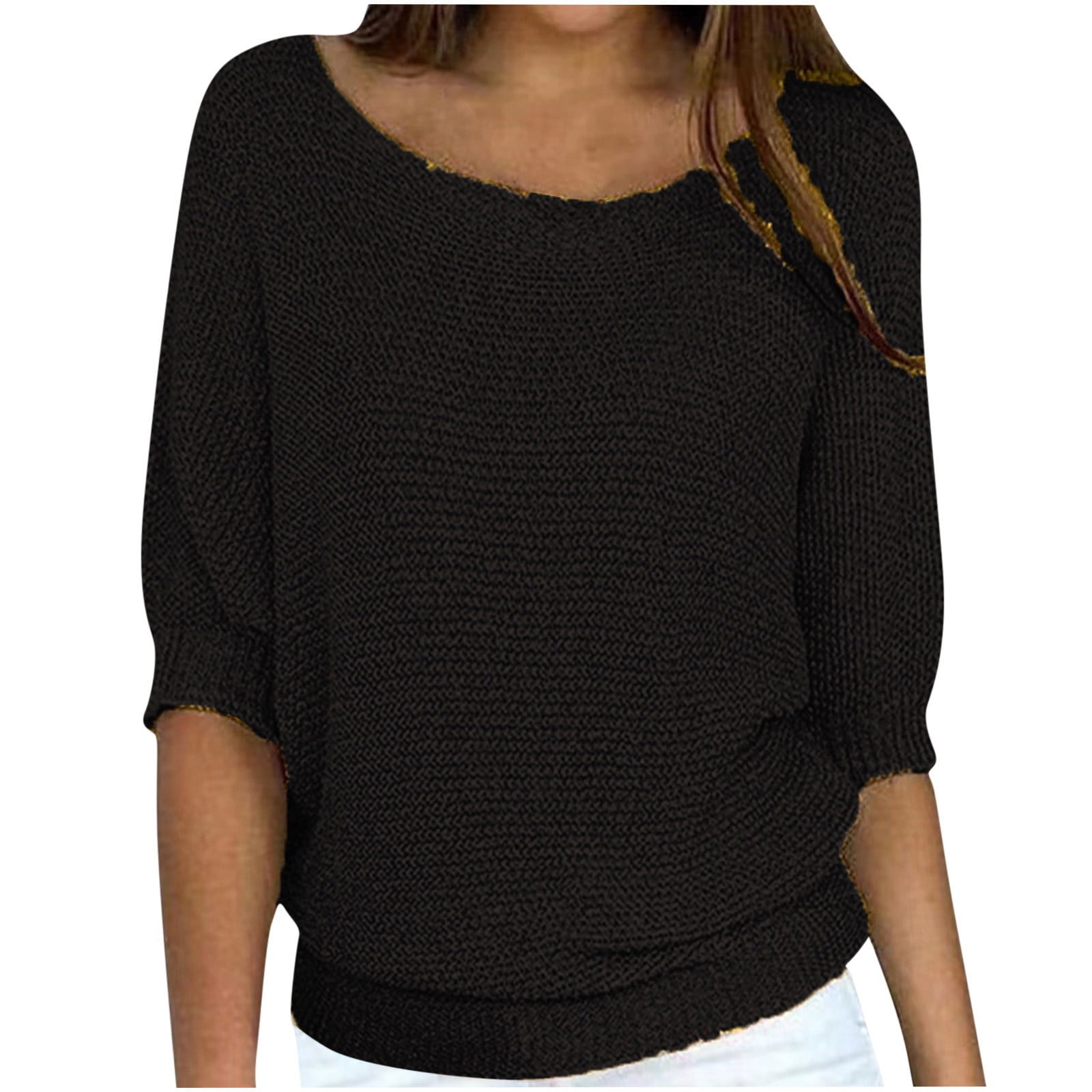 Cotton Sweater for Women, Casual Cropped Sweater, Loose Pullover Sweater