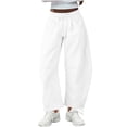 thumbnail image 1 of Utoimkio Women's Drawstring Wide Leg Sweatpants Casual Loose Solid Color Harem Pants for Women with Pockets, 1 of 5