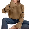 thumbnail image 1 of Utoimkio Women's Fall Oversized Sweater Lantern Sleeve Crew Neck Knit Pullover Tops Dressy Blouse 2025 Casual Winter Outfits, 1 of 7