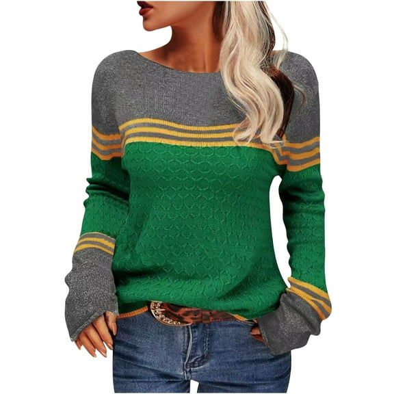 Utoimkio Women's Fall Sweater Long Sleeve Crew Neck Knit Pullover Tops Dressy Blouse 2025 Casual Winter Outfits