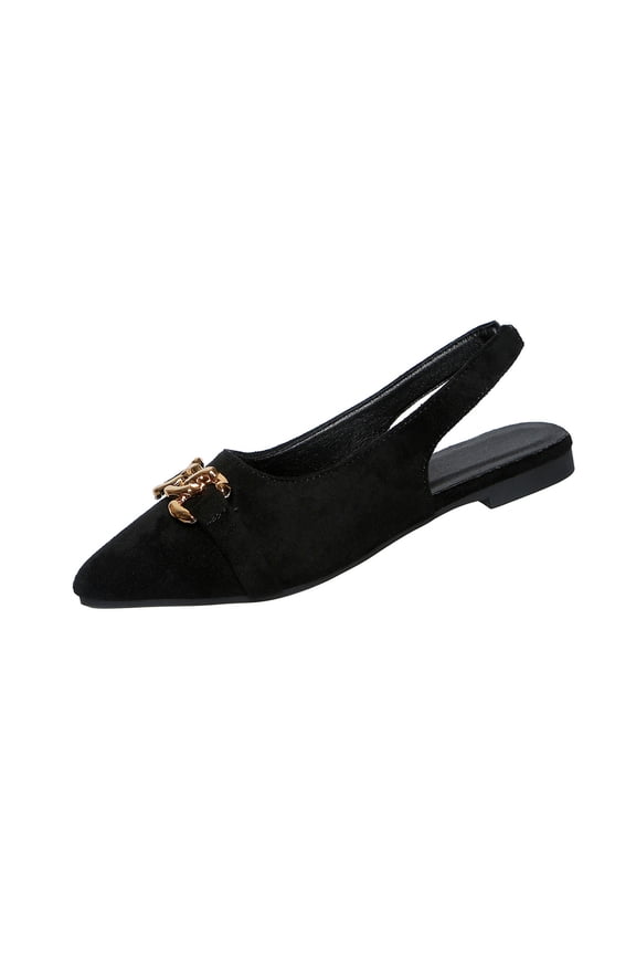 Women's Flat Mules Closed Pointed Toe Slingback Slip On Flats Work Office Dress Sandal Shoes