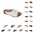 thumbnail image 1 of Utoimkio Women's Floral Wedge Sandals Summer Dressy Flat Open Toe Platform Shoes Casual Boho Slip on Beach Walking Sandals, 1 of 7