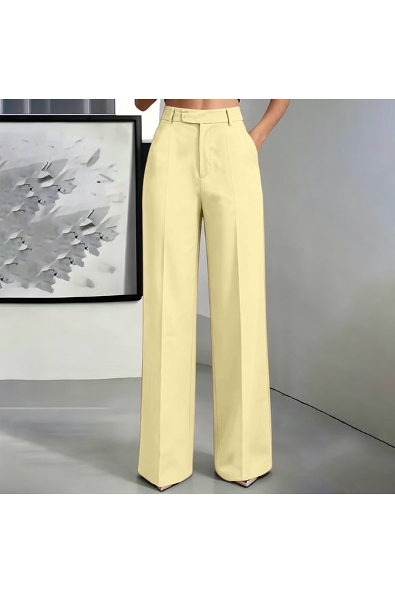 Women's Formal Dress Pants,Straight Leg Silhouette with Tailored Fit