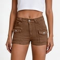 thumbnail image 1 of Utoimkio Women's High Waisted Cargo Shorts,Button Fly Denim Shorts with Flap Pockets, 1 of 7