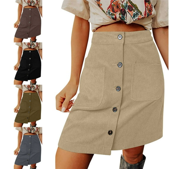 Utoimkio Women's High Waisted Pencil Skirts Knee Length Button Down Office Work Bodycon Dresses for Women with Pockets