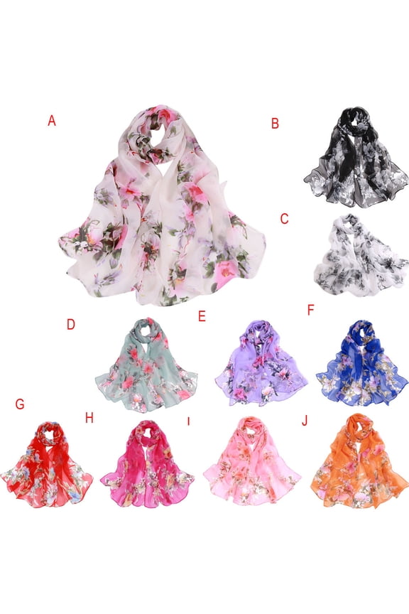 Women's Lightweight Floral Print Cotton Wrap Scarfs Head Shawls Summer Gifts
