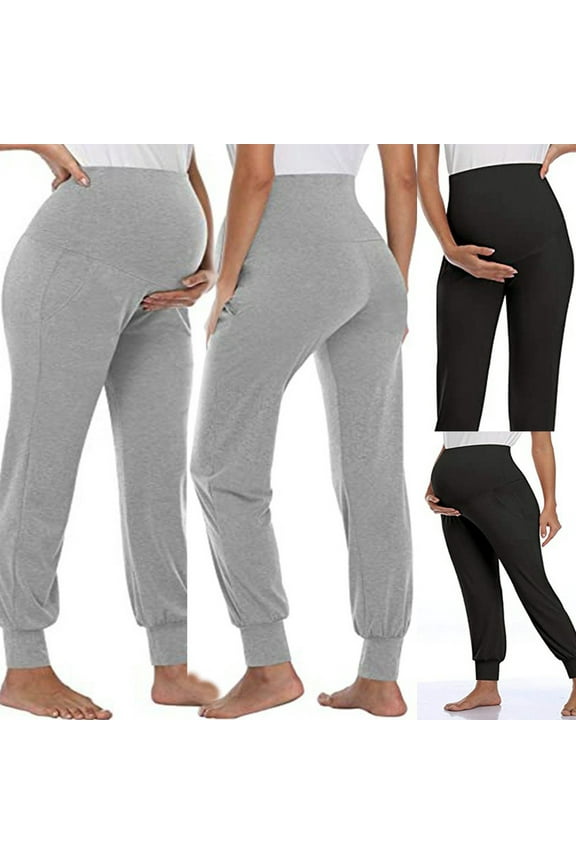 Women's Maternity Pants Maternity Activewear Jogger Pants Track Cuff Sweatpants Over The Belly Stretchy Comfortable Lounge Pants Pregnancy Pants