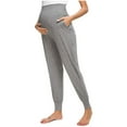 thumbnail image 1 of Utoimkio Women's Maternity Pants Maternity Activewear Joggers Elastic Comfortable Sweatpants Over The Belly Stretchy Pregnancy Lounge Pants with Pockets, 1 of 8