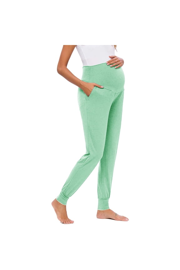Women's Maternity Pants Maternity Activewear Joggers Elastic Comfortable Sweatpants Over The Belly Stretchy Pregnancy Lounge Pants with Pockets