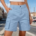 thumbnail image 1 of Utoimkio Women's Mid Length Cargo Shorts Classic Button Zip Fly Multi Flap Side Pockets Straight Casual Utility Bottoms, 1 of 9