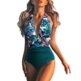 thumbnail image 1 of VerPetridure Women's One Piece Bathing Suit High Waisted Tummy Control Swimsuits for Womens Summer Floral Print Sexy Crewneck Swimwear, 1 of 5