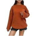 thumbnail image 1 of Utoimkio Women's Oversized Crewneck Sweater Long Sleeve Knit Casual Warm 2025 Fall Pullover Sweaters Tops Winter Outfits, 1 of 4