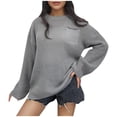 thumbnail image 1 of Utoimkio Women's Oversized Crewneck Sweater Long Sleeve Knit Casual Warm 2025 Fall Pullover Sweaters Tops Winter Outfits, 1 of 4