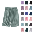 thumbnail image 1 of Utoimkio Women's Pajama Shorts Soft Comfy Lounge Bottom Solid Color Elastic Waist Knee Length Shorts Home Sleepwear with Pockets Size M-XXL, 1 of 5