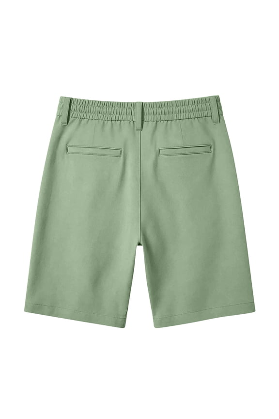 Women's Rolled Cuff Bermuda Shorts,Mid-Rise Chino Shorts with Button Closure