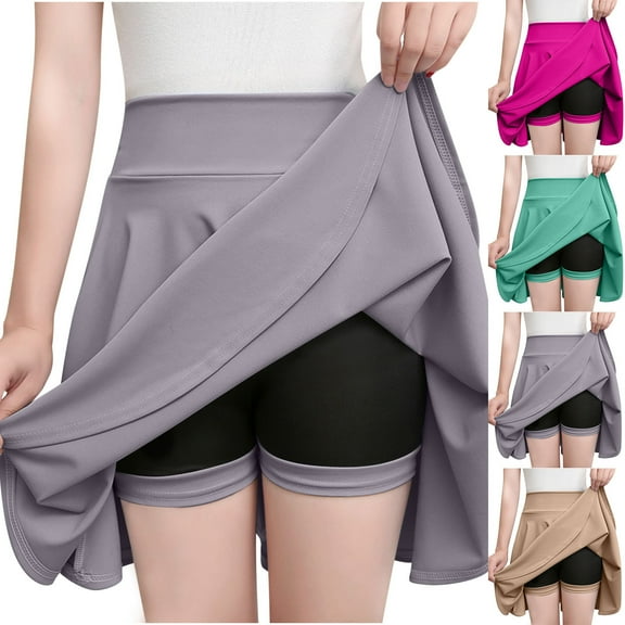 Utoimkio Women's Solid High Waist Pencil Skirts Elastic Pleated Skirt S-XXXXL