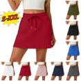 thumbnail image 1 of Utoimkio Women's Stretch A Line Skirts Built-in Shorts,Drawstring Summer Casual Lounge Short Skirt with Pockets Size S-XXL, 1 of 6