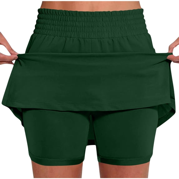Utoimkio Women's Summer Active Tennis Skirts High Waisted Athletic Skirts with Inner Shorts Tummy Control Size S-XXL
